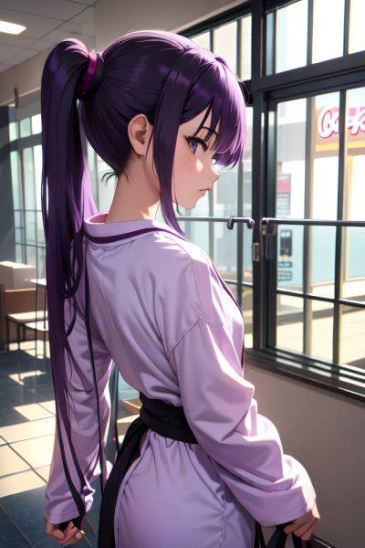 Anime Skinny Small Tits 40s Age Sad Face Purple Hair Pigtails Hair Style Light Skin Charcoal Mall Back View Working Out Bathrobe 3686220965337977065 - AI Hentai - aihentai.co on pornintellect.com