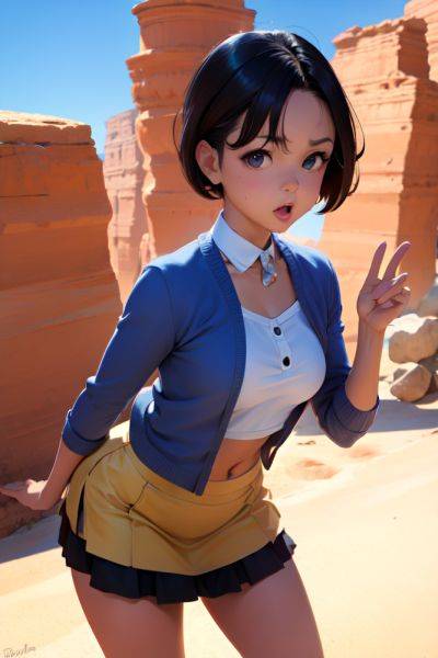 Anime Busty Small Tits 50s Age Shocked Face Brunette Pixie Hair Style Light Skin Warm Anime Desert Front View Gaming Mini Skirt 3686344661430377463 - AI Hentai - aihentai.co on pornintellect.com