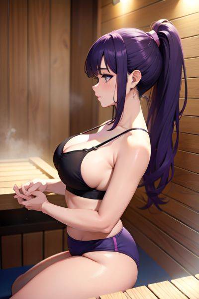 Anime Chubby Small Tits 60s Age Seductive Face Purple Hair Ponytail Hair Style Dark Skin Cyberpunk Sauna Side View Yoga Bra 3686394913288095819 - AI Hentai - aihentai.co on pornintellect.com