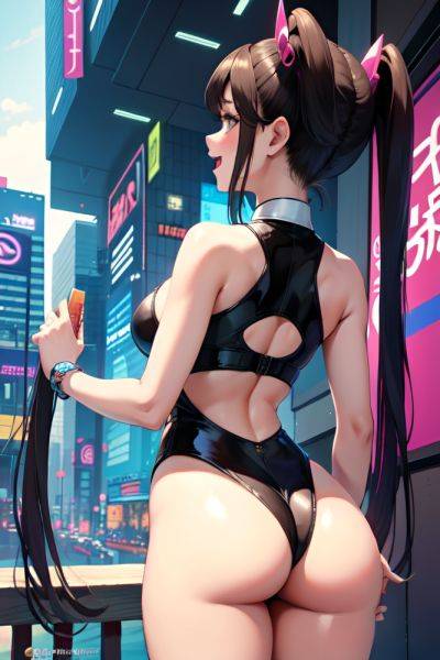 Anime Busty Small Tits 20s Age Laughing Face Brunette Pigtails Hair Style Dark Skin Cyberpunk Oasis Back View Massage Goth 3686402645636907885 - AI Hentai - aihentai.co on pornintellect.com
