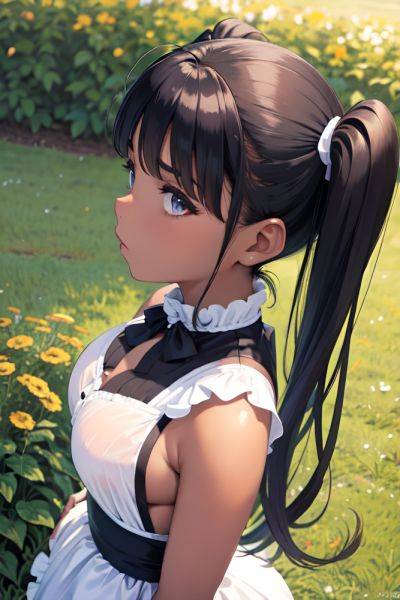 Anime Busty Small Tits 50s Age Serious Face Black Hair Pigtails Hair Style Dark Skin Dark Fantasy Meadow Side View On Back Maid 3686487683908518275 - AI Hentai - aihentai.co on pornintellect.com