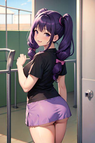 Anime Chubby Small Tits 40s Age Happy Face Purple Hair Pigtails Hair Style Dark Skin Dark Fantasy Prison Back View Yoga Mini Skirt 3686503148664460415 - AI Hentai - aihentai.co on pornintellect.com