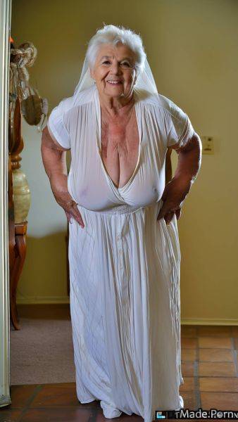 90 white bangs hair long legs standing wedding fairer skin AI porn - made.porn on pornintellect.com