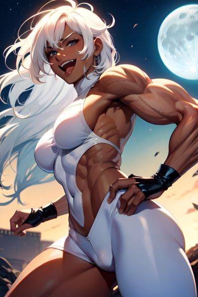 Anime Muscular Small Tits 70s Age Laughing Face White Hair Messy Hair Style Dark Skin Soft Anime Moon Side View Gaming Latex 3686638437988227227 - AI Hentai - aihentai.co on pornintellect.com