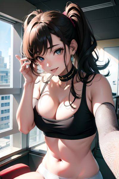 Anime Busty Small Tits 80s Age Happy Face Brunette Messy Hair Style Light Skin Black And White Hospital Close Up View Yoga Goth 3686661628975959763 - AI Hentai - aihentai.co on pornintellect.com