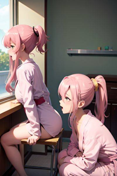 Anime Busty Small Tits 40s Age Orgasm Face Pink Hair Ponytail Hair Style Light Skin Crisp Anime Bedroom Side View Squatting Bathrobe 3686704149152766808 - AI Hentai - aihentai.co on pornintellect.com