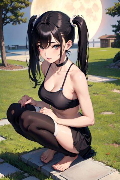 Anime Skinny Small Tits 60s Age Ahegao Face Brunette Pigtails Hair Style Dark Skin Crisp Anime Moon Close Up View Squatting Goth 3686769863989018851 - AI Hentai - aihentai.co on pornintellect.com