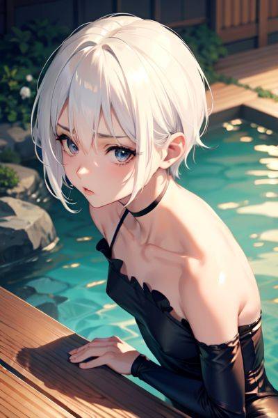 Anime Skinny Small Tits 60s Age Serious Face White Hair Pixie Hair Style Light Skin Soft + Warm Onsen Close Up View Bending Over Goth 3686773727623670967 - AI Hentai - aihentai.co on pornintellect.com