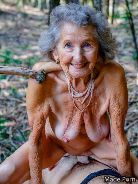 90 evening messy hair white saggy tits white hair squatting AI porn - made.porn on pornintellect.com