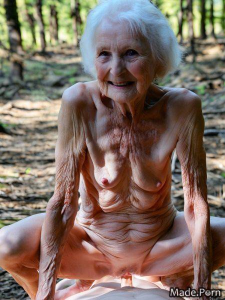 Skinny woman white hair pov 90 bangs hair forest AI porn - made.porn on pornintellect.com