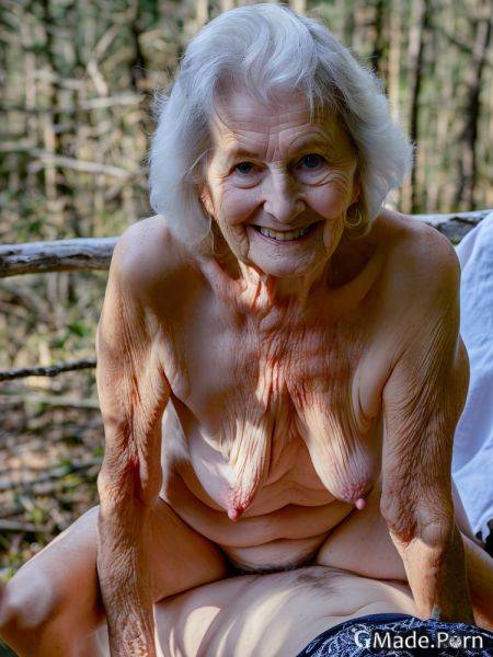 Amateur white hair saggy tits small ass evening photo woman AI porn - made.porn on pornintellect.com