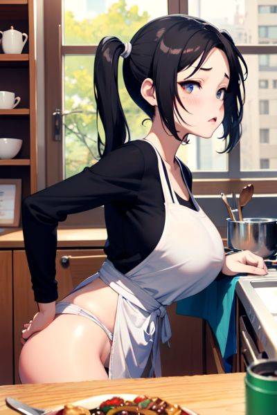 Anime Skinny Huge Boobs 18 Age Sad Face Black Hair Pigtails Hair Style Light Skin Watercolor Cafe Side View Cooking Teacher 3687179603871282893 - AI Hentai - aihentai.co on pornintellect.com