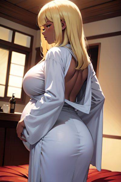 Anime Pregnant Huge Boobs 50s Age Serious Face Blonde Bangs Hair Style Dark Skin Dark Fantasy Restaurant Back View Sleeping Bathrobe 3687253047136871468 - AI Hentai - aihentai.co on pornintellect.com