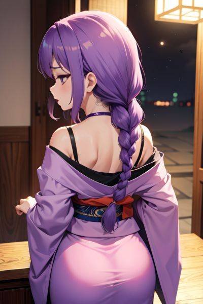 Anime Busty Small Tits 70s Age Shocked Face Purple Hair Braided Hair Style Light Skin Charcoal Stage Back View Sleeping Kimono 3687287836372385071 - AI Hentai - aihentai.co on pornintellect.com