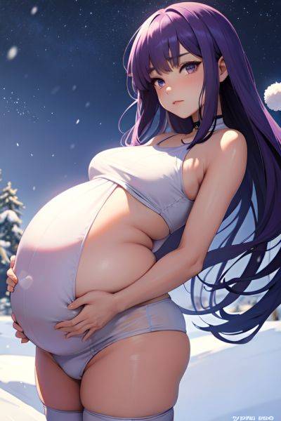Anime Pregnant Small Tits 20s Age Sad Face Purple Hair Straight Hair Style Light Skin Comic Snow Side View Yoga Latex 3687419261240567868 - AI Hentai - aihentai.co on pornintellect.com