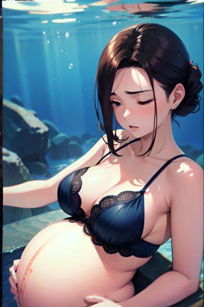 Anime Pregnant Small Tits 40s Age Sad Face Brunette Slicked Hair Style Light Skin Film Photo Underwater Front View Sleeping Lingerie 3687504303741427166 - AI Hentai - aihentai.co on pornintellect.com