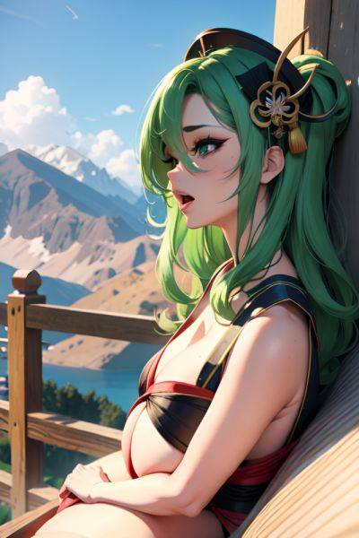 Anime Busty Huge Boobs 40s Age Orgasm Face Green Hair Slicked Hair Style Light Skin 3d Mountains Side View Gaming Geisha 3687539090829390232 - AI Hentai - aihentai.co on pornintellect.com