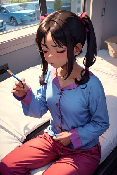 Anime Muscular Small Tits 40s Age Pouting Lips Face Brunette Pigtails Hair Style Dark Skin Painting Car Front View Sleeping Pajamas 3687550687241201093 - AI Hentai - aihentai.co on pornintellect.com