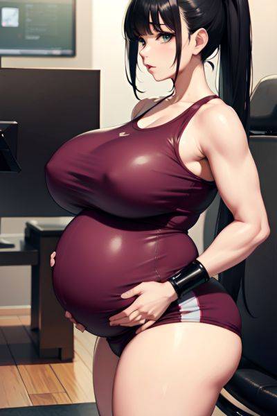 Anime Pregnant Huge Boobs 30s Age Serious Face Black Hair Bangs Hair Style Dark Skin Vintage Gym Side View Gaming Latex 3687600940575058745 - AI Hentai - aihentai.co on pornintellect.com