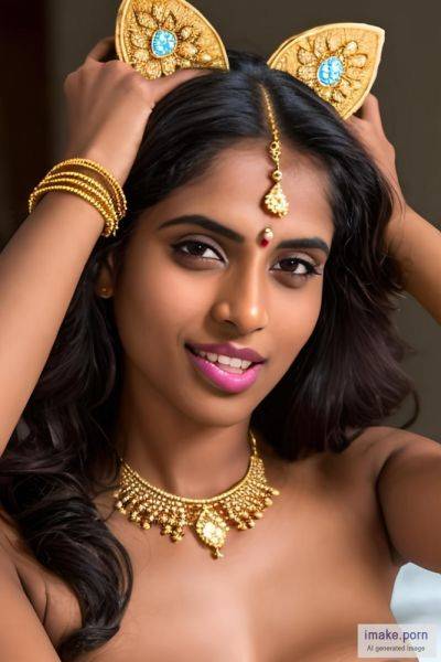 Indian girl with cat ears with gold jewels, orgasm_face,... - imake.porn - India on pornintellect.com