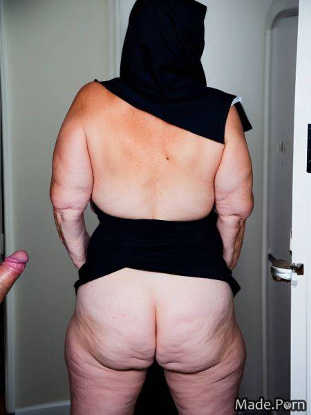 White black tunic fisheye niqab woman bent over AI porn - made.porn on pornintellect.com