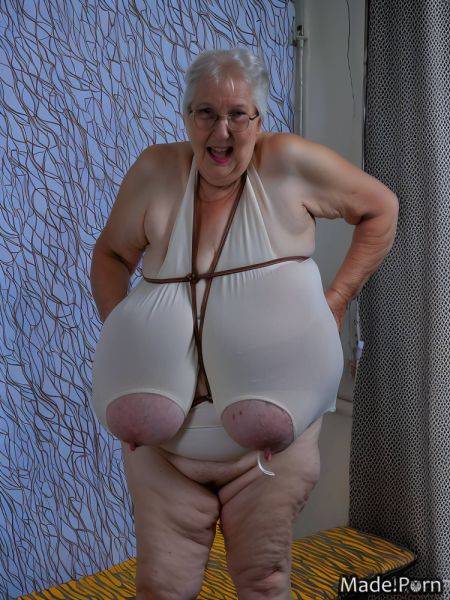 Strip club suspender belt nude skinny glasses hairy standing AI porn - made.porn on pornintellect.com