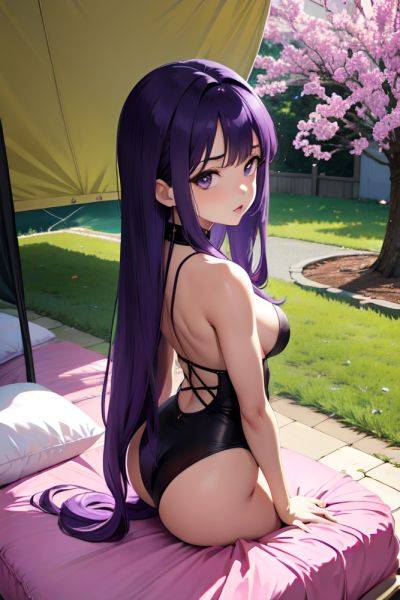 Anime Busty Small Tits 80s Age Shocked Face Purple Hair Straight Hair Style Dark Skin Soft Anime Tent Back View T Pose Goth 3683205901531586167 - AI Hentai - aihentai.co on pornintellect.com
