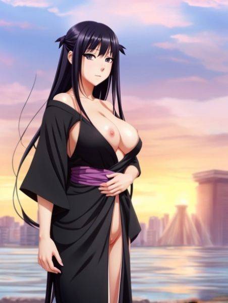 Sexy AI generated hentai babe Hinata teases with her giant juggs - pornpics.com on pornintellect.com