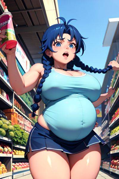 Anime Pregnant Huge Boobs 80s Age Shocked Face Blue Hair Braided Hair Style Dark Skin 3d Grocery Close Up View Jumping Mini Skirt 3683526733529925198 - AI Hentai - aihentai.co on pornintellect.com