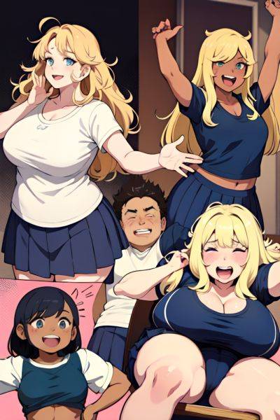 Anime Chubby Small Tits 80s Age Laughing Face Blonde Messy Hair Style Dark Skin Comic Stage Front View Working Out Schoolgirl 3687840599816459812 - AI Hentai - aihentai.co on pornintellect.com