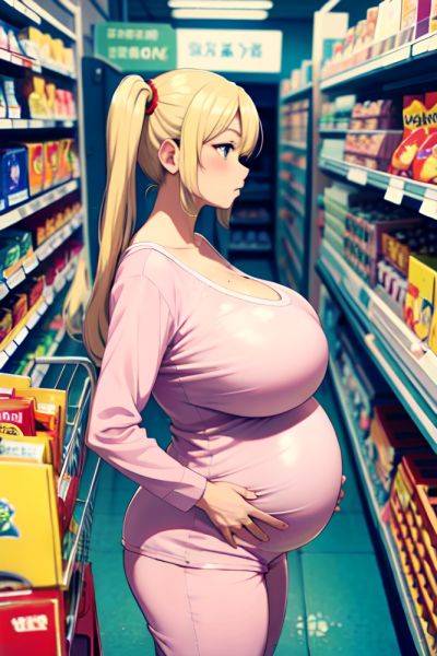 Anime Pregnant Huge Boobs 70s Age Sad Face Blonde Pigtails Hair Style Light Skin Comic Grocery Side View Bathing Pajamas 3689375193257450537 - AI Hentai - aihentai.co on pornintellect.com