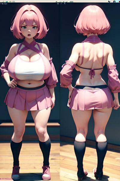 Anime Busty Huge Boobs 70s Age Angry Face Pink Hair Bobcut Hair Style Light Skin 3d Kitchen Back View Plank Mini Skirt 3689525946611401284 - AI Hentai - aihentai.co on pornintellect.com