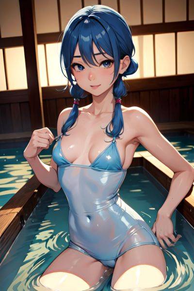 Anime Skinny Small Tits 30s Age Ahegao Face Blue Hair Pigtails Hair Style Dark Skin Soft + Warm Onsen Front View Spreading Legs Latex 3689580063199864656 - AI Hentai - aihentai.co on pornintellect.com