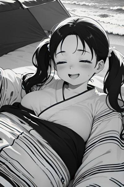 Anime Chubby Small Tits 80s Age Laughing Face Ginger Pigtails Hair Style Dark Skin Black And White Beach Close Up View Sleeping Kimono 3689692159081558347 - AI Hentai - aihentai.co on pornintellect.com