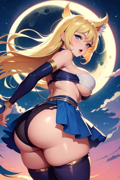 Anime Busty Huge Boobs 80s Age Ahegao Face Blonde Pixie Hair Style Light Skin Soft + Warm Moon Back View Jumping Stockings 3689715354499647718 - AI Hentai - aihentai.co on pornintellect.com