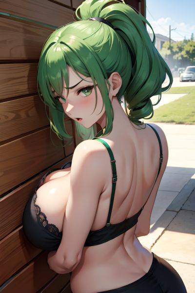 Anime Busty Huge Boobs 50s Age Angry Face Green Hair Messy Hair Style Dark Skin Skin Detail (beta) Tent Back View Plank Bra 3689742412965559115 - AI Hentai - aihentai.co on pornintellect.com