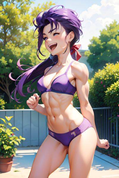 Anime Muscular Small Tits 80s Age Laughing Face Purple Hair Slicked Hair Style Light Skin Watercolor Hospital Front View Bending Over Bra 3689831316023463468 - AI Hentai - aihentai.co on pornintellect.com