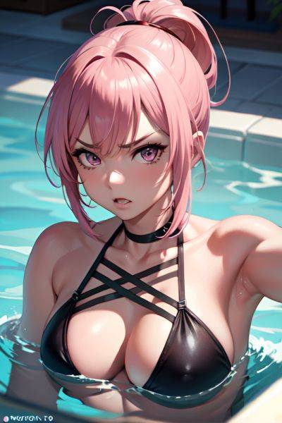 Anime Muscular Small Tits 60s Age Angry Face Pink Hair Bangs Hair Style Dark Skin Dark Fantasy Hot Tub Close Up View Plank Lingerie 3689866105259018072 - AI Hentai - aihentai.co on pornintellect.com