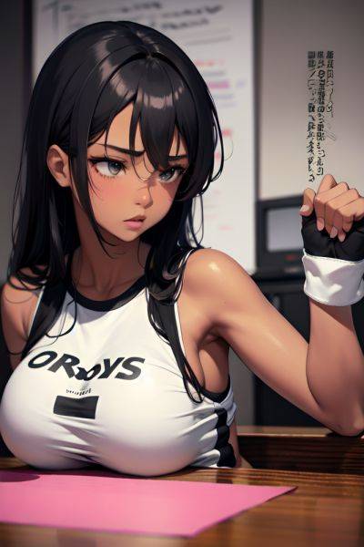 Anime Skinny Huge Boobs 60s Age Sad Face Black Hair Messy Hair Style Dark Skin Black And White Club Close Up View Working Out Teacher 3689897031618337695 - AI Hentai - aihentai.co on pornintellect.com