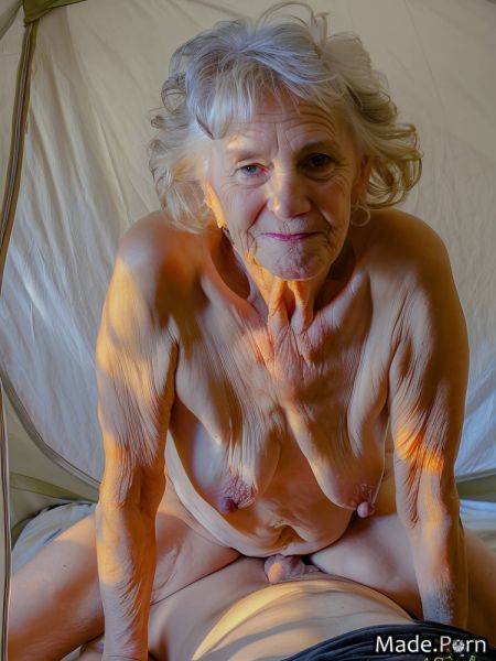 Skinny saggy tits pov messy hair white hair squatting spreading legs AI porn - made.porn on pornintellect.com