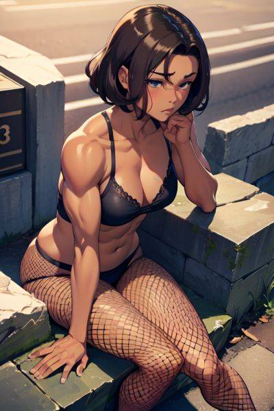 Anime Muscular Small Tits 40s Age Sad Face Brunette Pixie Hair Style Dark Skin Comic Street Front View Sleeping Fishnet 3690113498144096886 - AI Hentai - aihentai.co on pornintellect.com