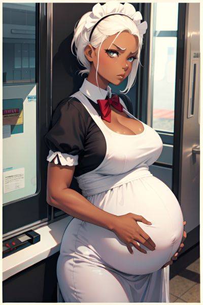 Anime Pregnant Small Tits 50s Age Serious Face White Hair Slicked Hair Style Dark Skin Illustration Train Front View Gaming Maid 3690314501980250496 - AI Hentai - aihentai.co on pornintellect.com