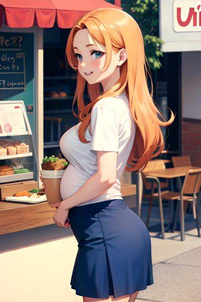 Anime Pregnant Small Tits 70s Age Happy Face Ginger Slicked Hair Style Light Skin Soft Anime Cafe Back View Eating Mini Skirt 3690360887627517856 - AI Hentai - aihentai.co on pornintellect.com