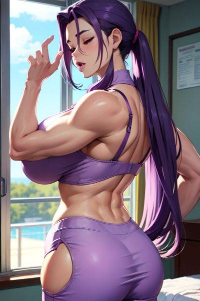 Anime Muscular Huge Boobs 80s Age Ahegao Face Purple Hair Slicked Hair Style Light Skin Soft Anime Hospital Back View Sleeping Nurse 3690422735792778276 - AI Hentai - aihentai.co on pornintellect.com