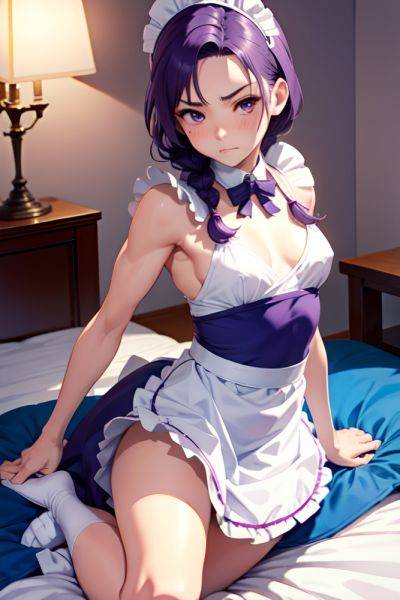 Anime Muscular Small Tits 20s Age Sad Face Purple Hair Braided Hair Style Light Skin Watercolor Bedroom Front View Jumping Maid 3690438194892261296 - AI Hentai - aihentai.co on pornintellect.com