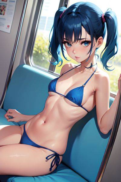 Anime Skinny Small Tits 50s Age Pouting Lips Face Blue Hair Pigtails Hair Style Light Skin Comic Train Close Up View Straddling Bikini 3690546430835357287 - AI Hentai - aihentai.co on pornintellect.com