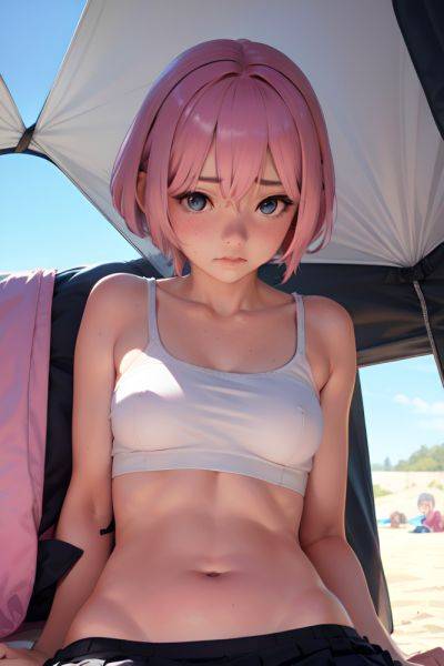 Anime Skinny Small Tits 40s Age Sad Face Pink Hair Pixie Hair Style Light Skin Soft + Warm Tent Close Up View Gaming Schoolgirl 3690639201511357741 - AI Hentai - aihentai.co on pornintellect.com
