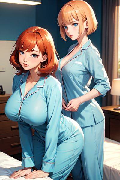 Anime Skinny Huge Boobs 40s Age Serious Face Ginger Bangs Hair Style Dark Skin Soft + Warm Hospital Side View Bending Over Pajamas 3690654664012451063 - AI Hentai - aihentai.co on pornintellect.com