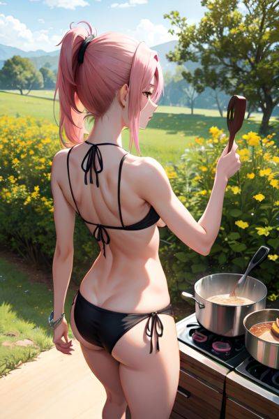 Anime Skinny Small Tits 30s Age Angry Face Pink Hair Ponytail Hair Style Dark Skin Crisp Anime Meadow Back View Cooking Bikini 3690677856681187534 - AI Hentai - aihentai.co on pornintellect.com