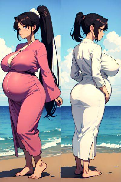 Anime Pregnant Huge Boobs 80s Age Serious Face Black Hair Ponytail Hair Style Light Skin Soft Anime Desert Back View T Pose Bathrobe 3690724242483391693 - AI Hentai - aihentai.co on pornintellect.com